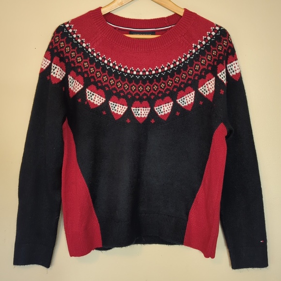 Women’s Black Red Heart Holiday Cozy Sweater - Picture 6 of 8